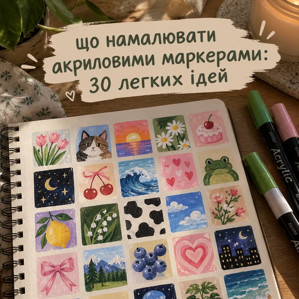 Що намалювати акриловими маркерами: 30 легких ідей для початківців