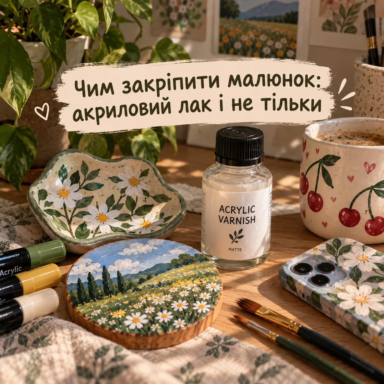Чим закріпити малюнок акриловими маркерами: акриловий лак і не тільки