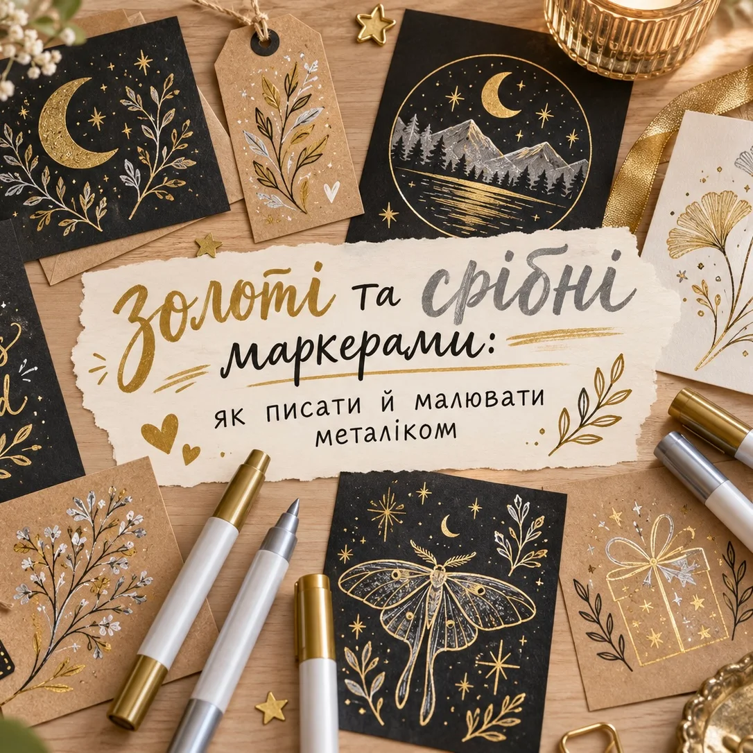 Золоті та срібні маркери: як писати й малювати металіком