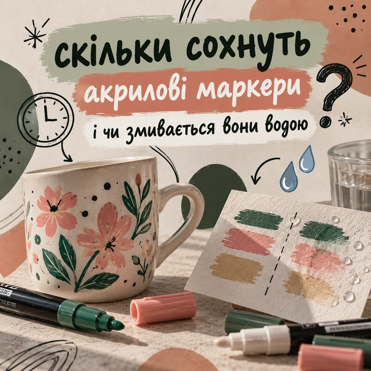Скільки сохнуть акрилові маркери і чи змиваються вони водою