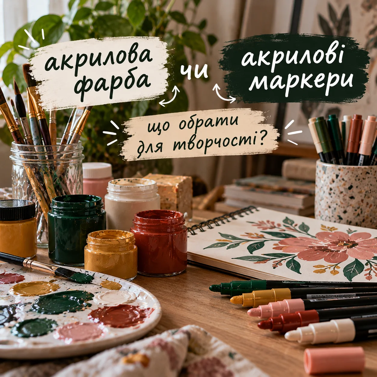 Акрилова фарба чи акрилові маркери: що обрати для творчості