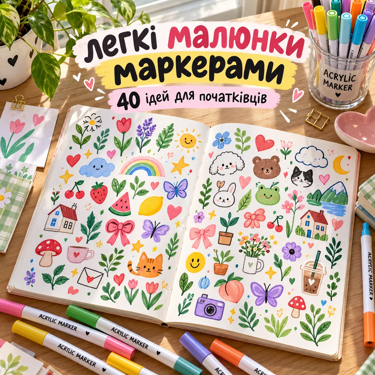 Легкі малюнки акриловими маркерами